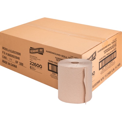 Genuine Joe Embossed Hard Wound Roll Towels