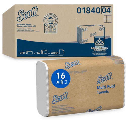 Scott Essential Multi Fold Paper Towels With Fast-drying Absorbency Pockets