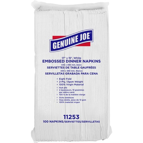 Genuine Joe Embossed Dinner Napkins